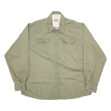 WRANGLER Mens Plain Shirt Green Long Sleeve 2XL