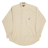 CHAPS Mens Plain Shirt Beige Long Sleeve L
