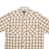 DICKIES Mens Shirt Brown Check XL