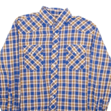 WRANGLER Mens Shirt Blue Check Long Sleeve M