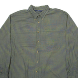 NAUTICA Mens Shirt Green Gingham Long Sleeve XL