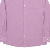TOMMY HILFIGER Slim Fit Mens Shirt Maroon Gingham Long Sleeve M