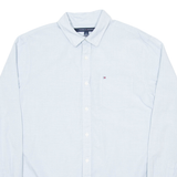 TOMMY HILFIGER Mens Plain Shirt Blue Long Sleeve M