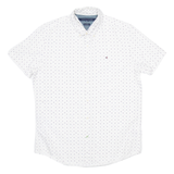 TOMMY HILFIGER Mens Shirt White Spotted M