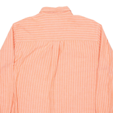 CHAPS Mens Shirt Orange Pinstripe Long Sleeve XL