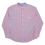 CHAPS Mens Shirt Red Pinstripe Long Sleeve XL