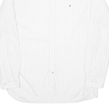 TOMMY HILFIGER Mens Shirt White Gingham Long Sleeve L