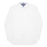 TOMMY HILFIGER Mens Shirt White Gingham Long Sleeve L