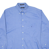 NAUTICA Mens Plain Shirt Blue Long Sleeve L