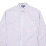 TOMMY HILFIGER Mens Shirt Blue Check Long Sleeve S