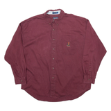 CHAPS Mens Plain Shirt Maroon Long Sleeve XL