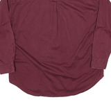 CHAPS Mens Plain Shirt Maroon Long Sleeve XL