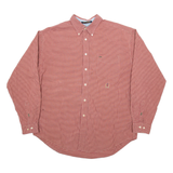 TOMMY HILFIGER Mens Shirt Red Check Long Sleeve XL