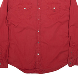 GUESS Mens Plain Shirt Red Long Sleeve L