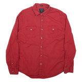 GUESS Mens Plain Shirt Red Long Sleeve L