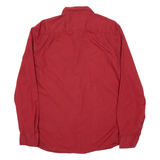GUESS Mens Plain Shirt Red Long Sleeve L