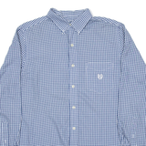 CHAPS Mens Shirt Blue Gingham Long Sleeve M