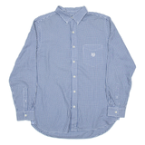 CHAPS Mens Shirt Blue Gingham Long Sleeve M
