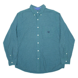 CHAPS Mens Shirt Blue Check Long Sleeve L