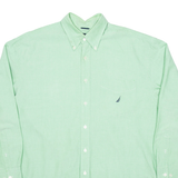 NAUTICA Mens Plain Shirt Green Long Sleeve XL