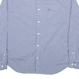 NAUTICA Stretch Mens Shirt Blue Gingham Long Sleeve M