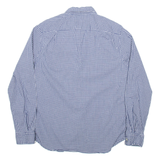 NAUTICA Stretch Mens Shirt Blue Gingham Long Sleeve M