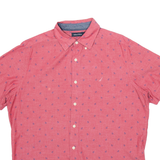 NAUTICA Anchor Mens Shirt Red Crazy Pattern M