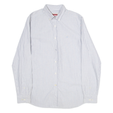 BARBOUR Tailored Fit Mens Shirt Blue 80s Striped Long Sleeve L