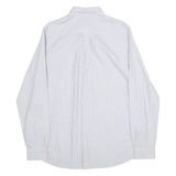 BARBOUR Tailored Fit Mens Shirt Blue 80s Striped Long Sleeve L