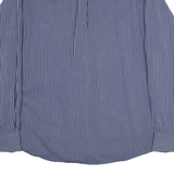 MICHAEL KORS Mens Shirt Blue Striped Long Sleeve L