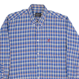 KANGOL Mens Shirt Blue 90s Check Long Sleeve XL