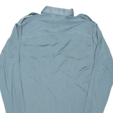 Mens Plain Shirt Green Long Sleeve L