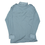 Mens Plain Shirt Green Long Sleeve L
