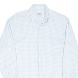 BRAUN Mens Shirt Blue Check Long Sleeve L