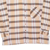 Mens Shirt Brown Check Long Sleeve XL