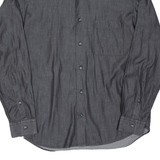 CALVIN KLEIN Mens Plain Shirt Grey Long Sleeve XL