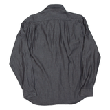 CALVIN KLEIN Mens Plain Shirt Grey Long Sleeve XL