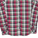 LEVI'S Slim Fit Mens Flannel Shirt Red Check Long Sleeve L