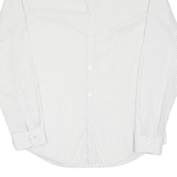 CALVIN KLEIN Mens Shirt White Spotted Long Sleeve M