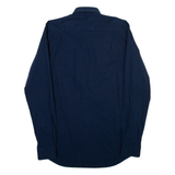 DKNY Slim Fit Mens Plain Shirt Blue Long Sleeve S