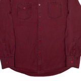 BEN SHERMAN Mens Plain Shirt Maroon Gingham Long Sleeve XL