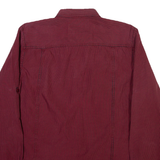 BEN SHERMAN Mens Plain Shirt Maroon Gingham Long Sleeve XL