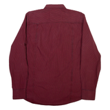 BEN SHERMAN Mens Plain Shirt Maroon Gingham Long Sleeve XL