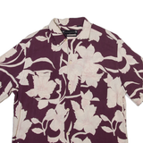 ALL SAINTS Mens Hawaiian Shirt Purple Floral XS