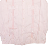 LA CUBANA Womens Plain Shirt Pink Long Sleeve M