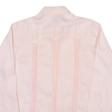 LA CUBANA Womens Plain Shirt Pink Long Sleeve M
