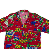 ARENA Mens Hawaiian Shirt Red Floral L