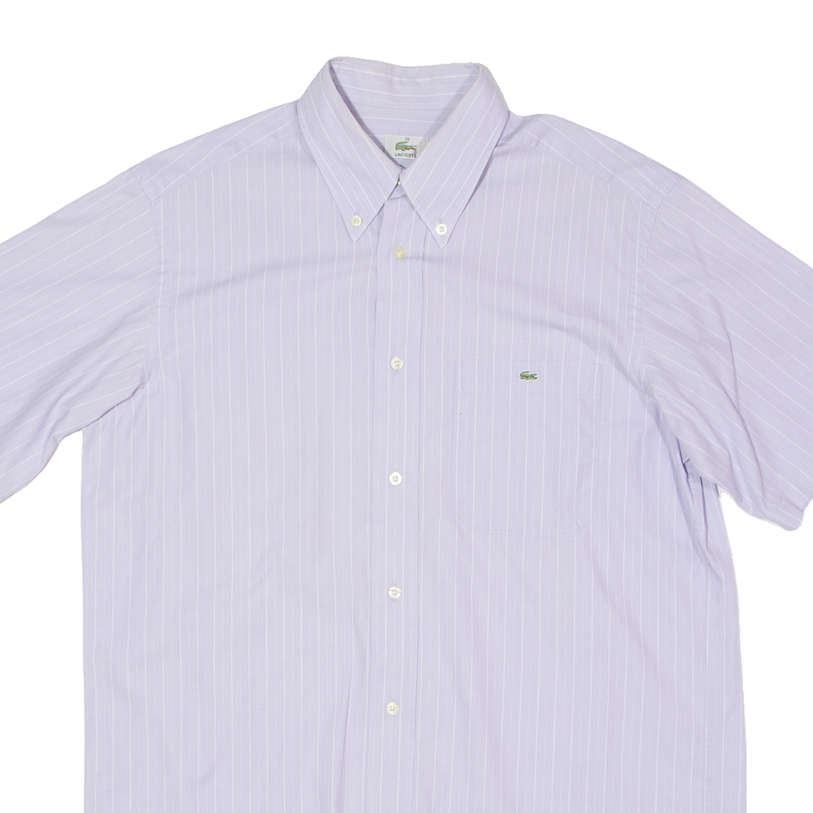 LACOSTE Mens Shirt Purple Striped M