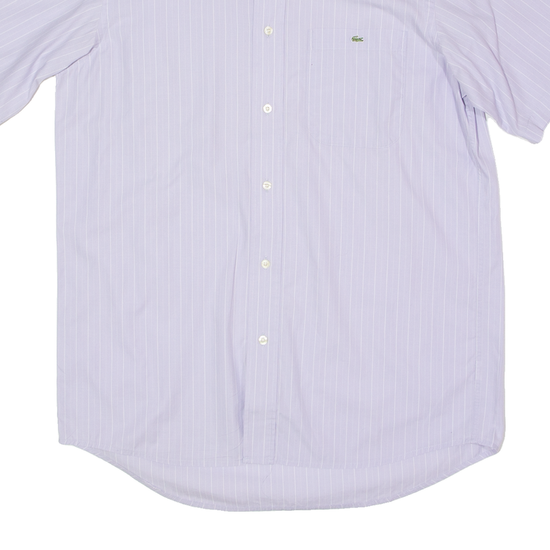 LACOSTE Mens Shirt Purple Striped M