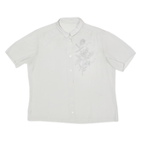 Embroidered Womens Formal Shirt Silver Floral L